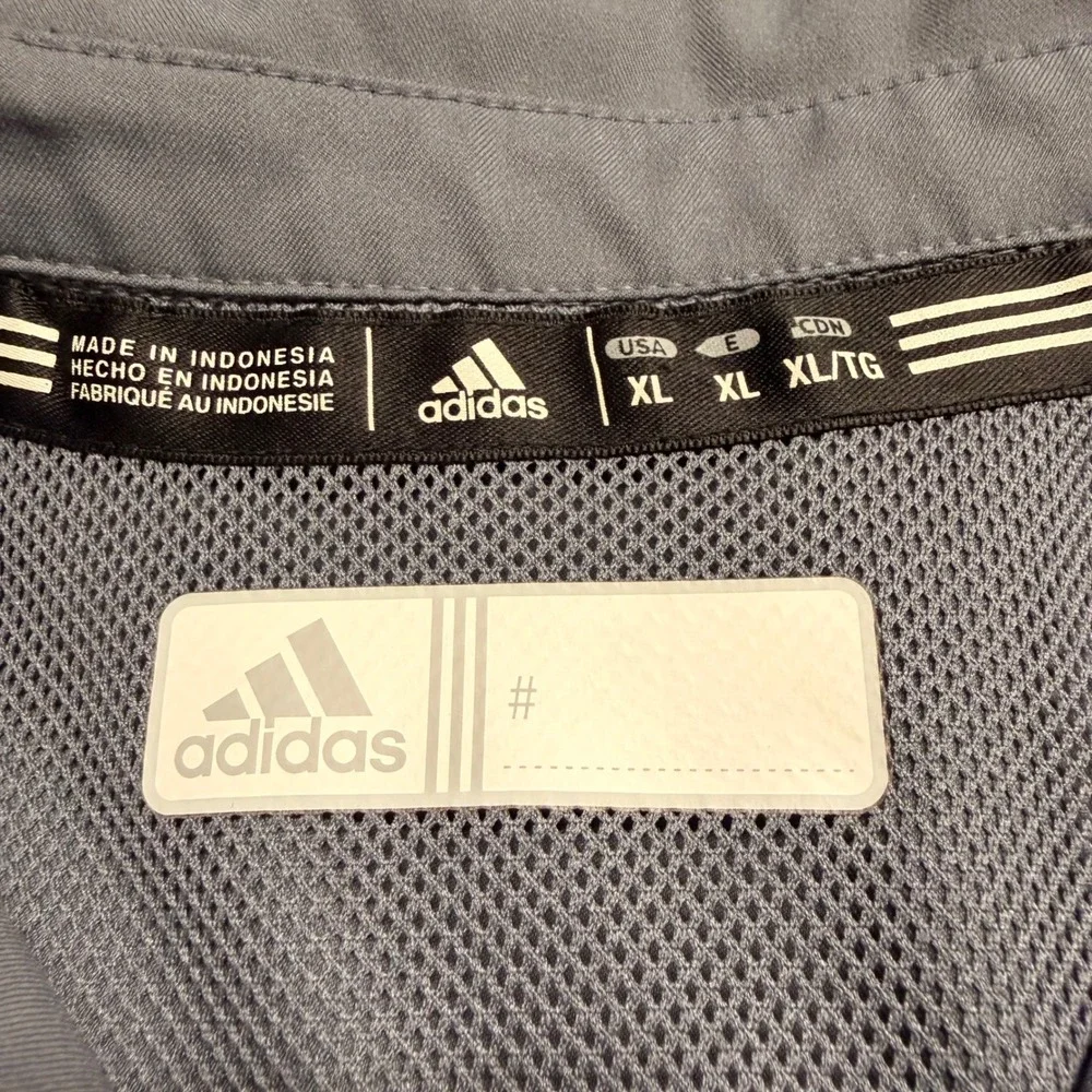 Adidas Mens Short Sleeve Button Down Shirt Gray Performance Golf XL